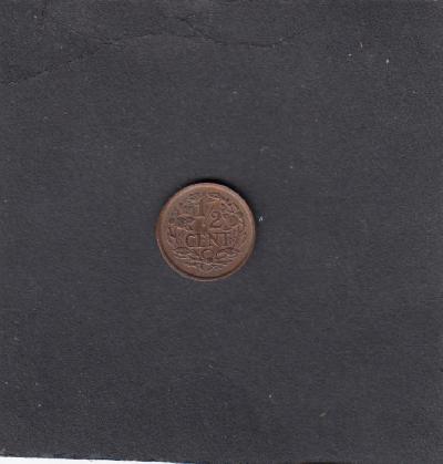 Beschrijving: 1/2 Cent WILHELMINA 